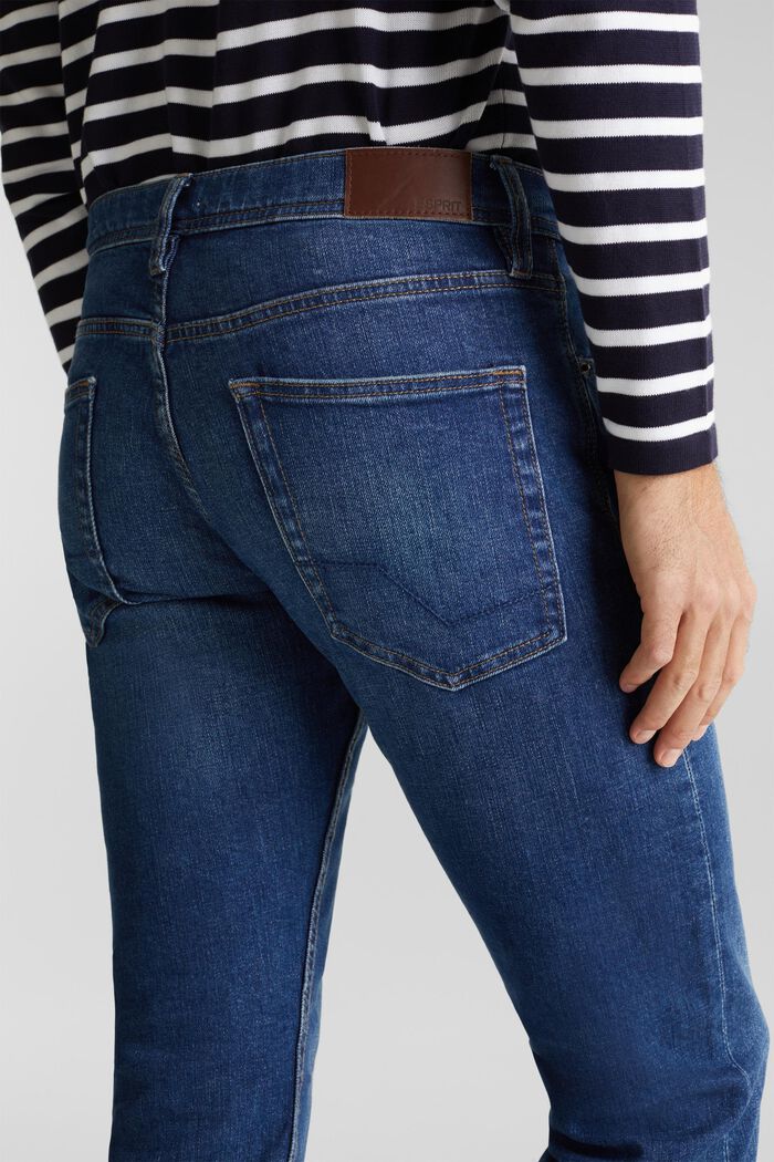 Jeans med mellemhøj talje og lige ben, BLUE MEDIUM WASHED, detail image number 0
