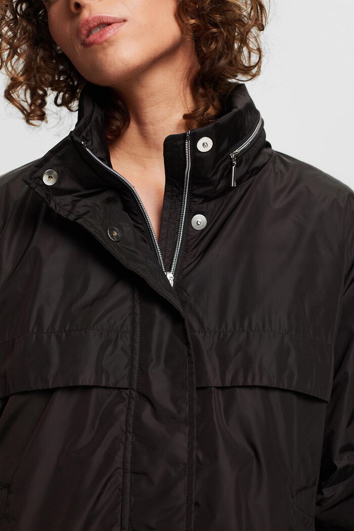 Genanvendte materialer: jakke med skjult hætte, BLACK, detail image number 0