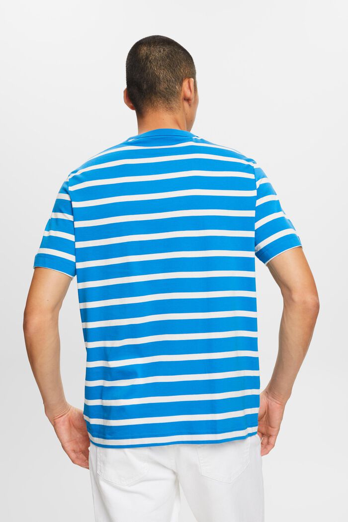 Stribet T-shirt i bomuldsjersey, BLUE, detail image number 3