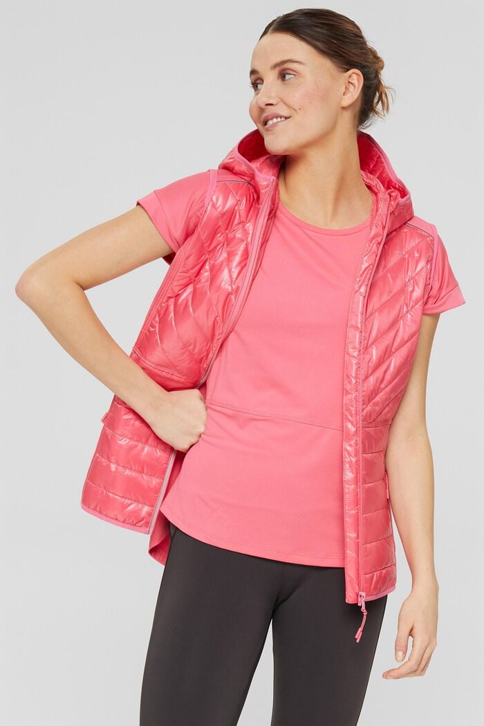 Woven Outdoor-Vest, PINK FUCHSIA, detail image number 0