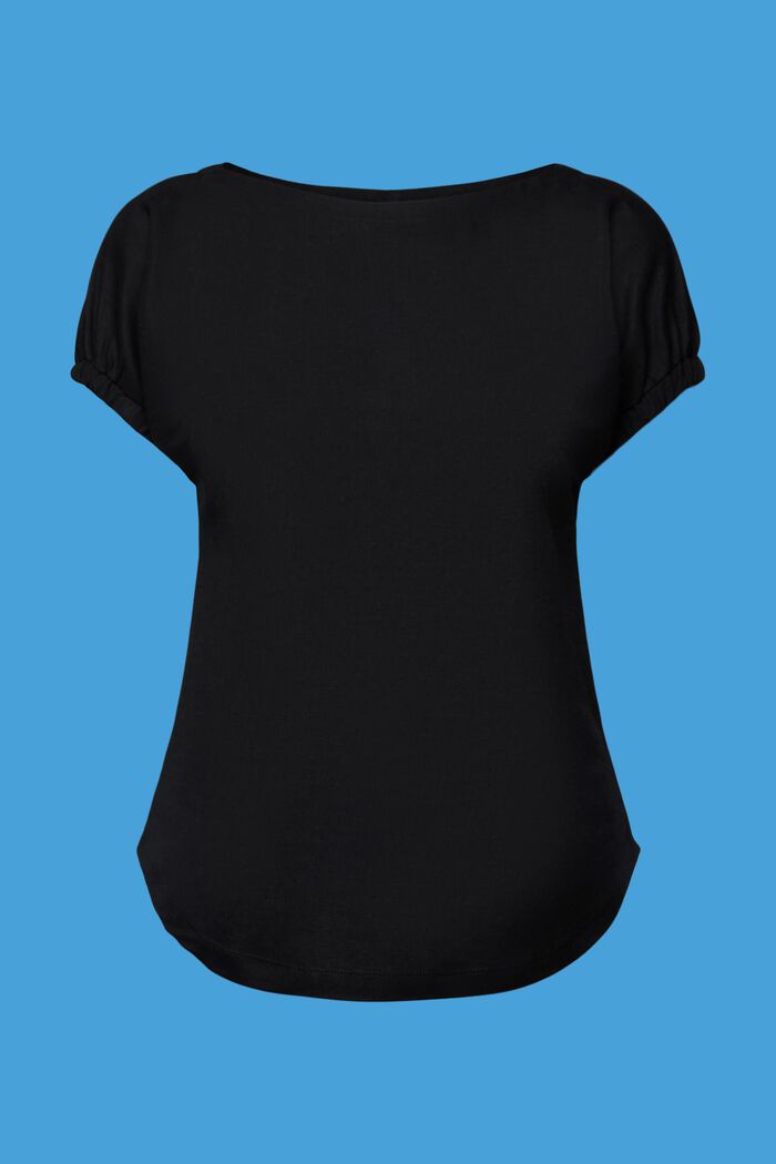 T-shirt med elastiske ærmer, BLACK, detail image number 6