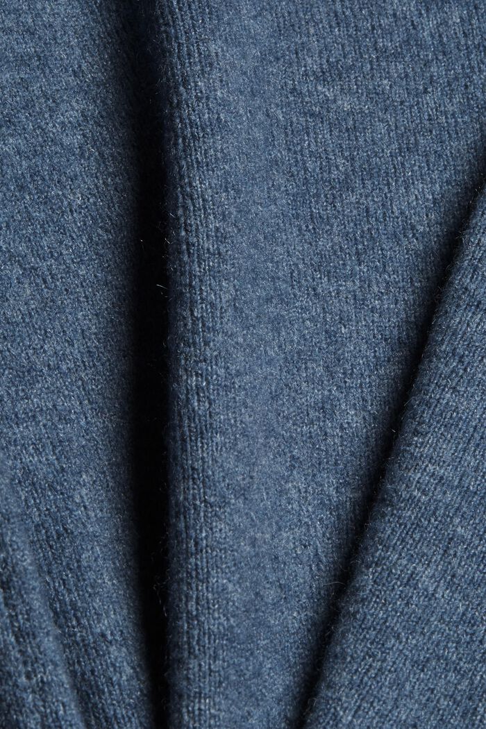 Med uld: pullover med V-hals, GREY BLUE, detail image number 4