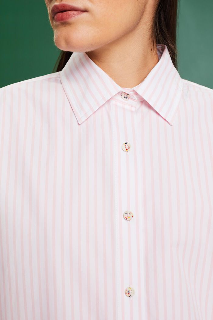 Stribet poplin-skjorte, PASTEL PINK, detail image number 3