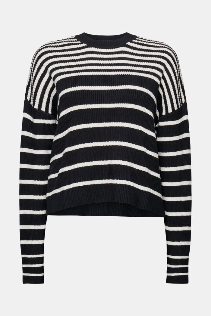 Stribet sweater med lange ærmer, BLACK, detail image number 6