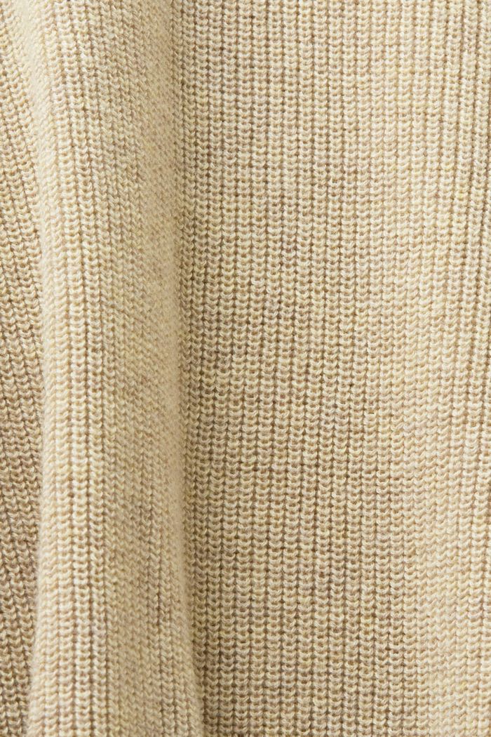 Sweater i ribstrik med flagermusærmer, SAND, detail image number 4
