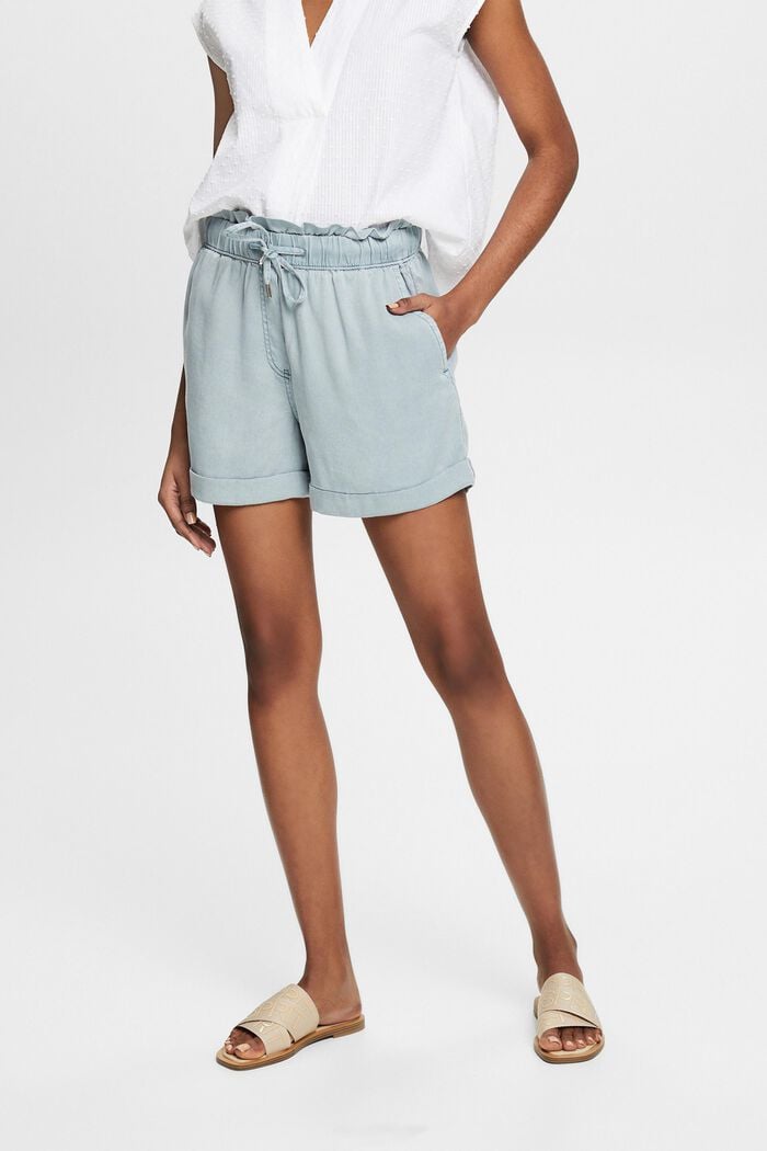 Pull on-shorts i twill, LIGHT BLUE, detail image number 0