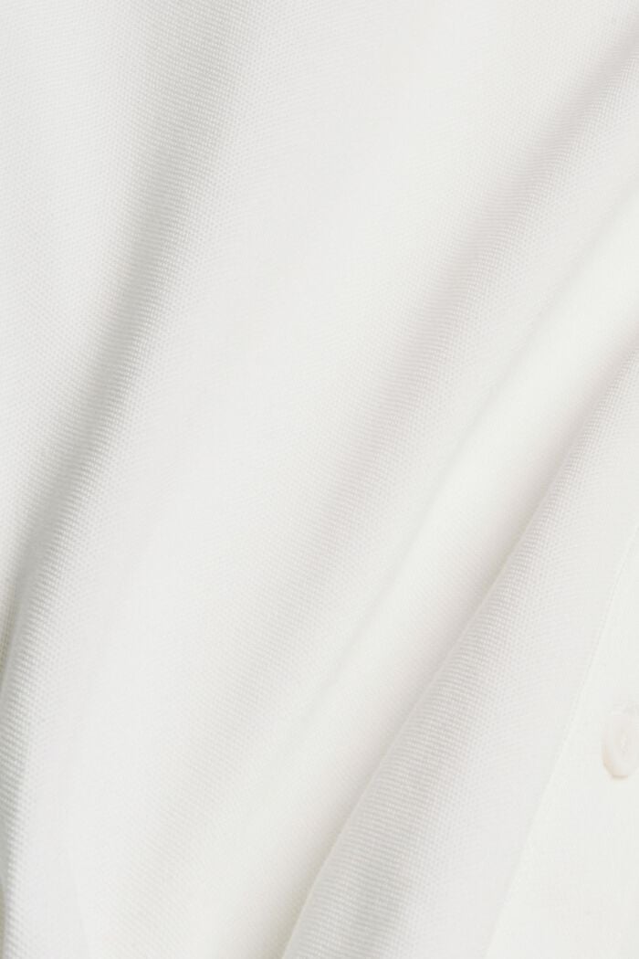Langærmet piquébluse i merceriseret, økologisk bomuld, OFF WHITE, detail image number 5