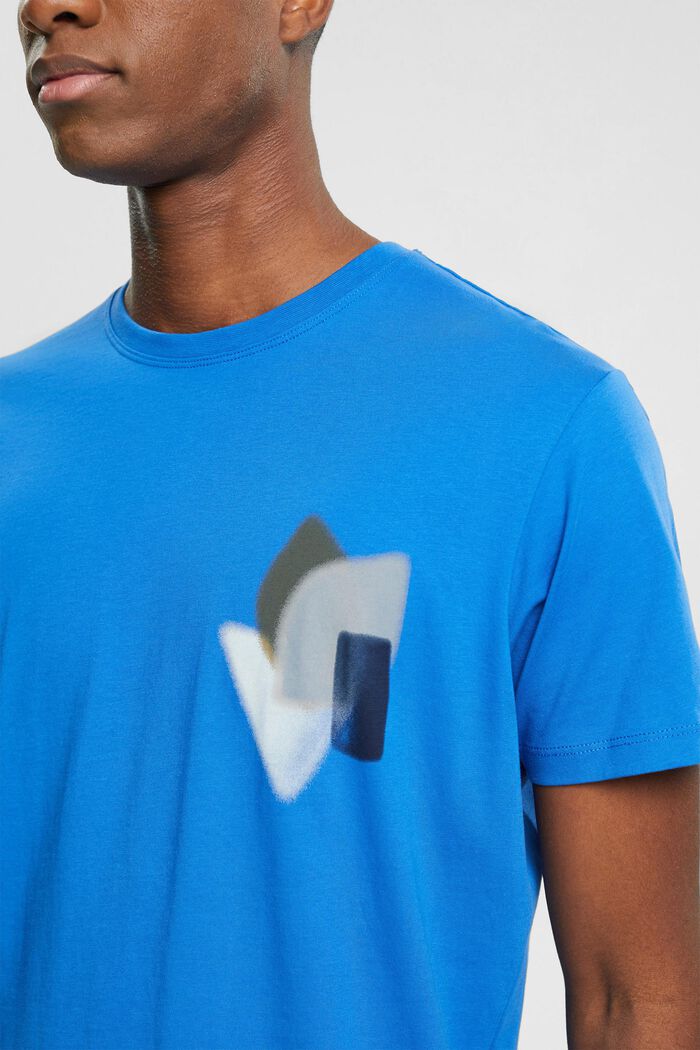 T-shirt med print på brystet, BLUE, detail image number 0