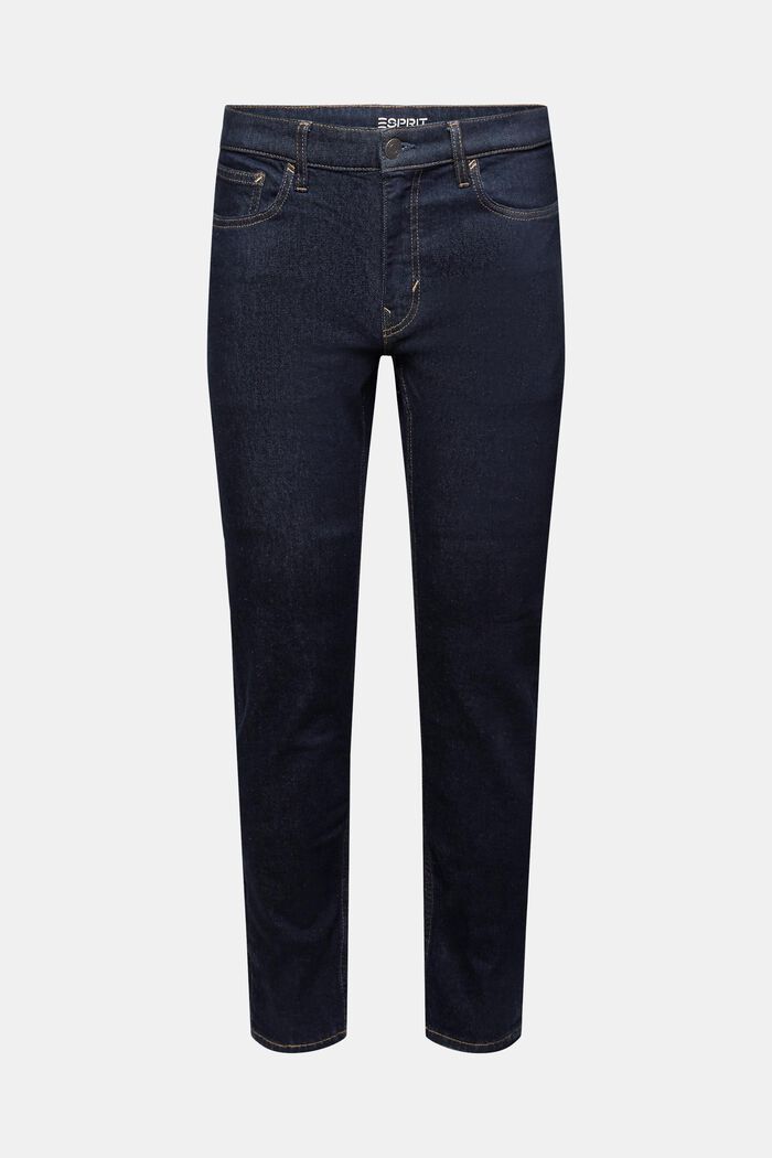 Slim jeans med mellemhøj talje, BLUE RINSE, detail image number 7