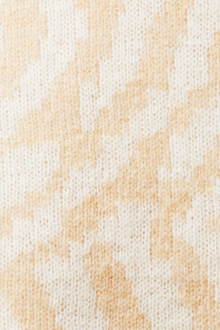 Sweater med abstrakt jacquard-mønster, DUSTY NUDE, detail image number 6