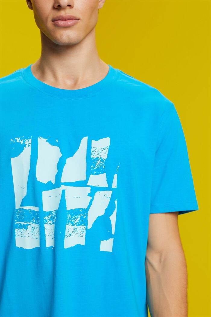 T-shirt med frontprint, 100 % bomuld, DARK TURQUOISE, detail image number 2
