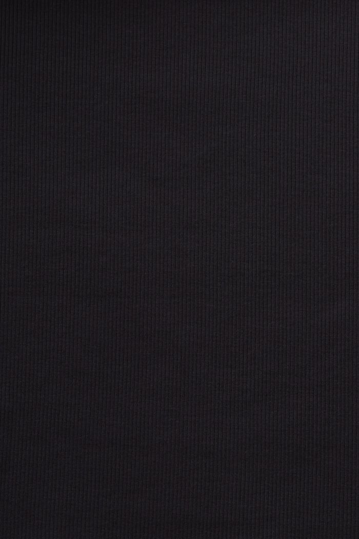 Cropped, ribbet T-shirt i bomuld, BLACK, detail image number 5
