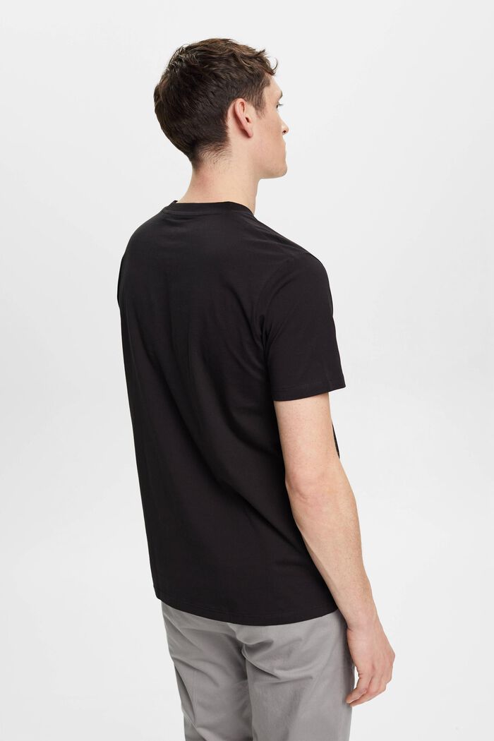 Jersey-T-shirt med rund hals, BLACK, detail image number 3