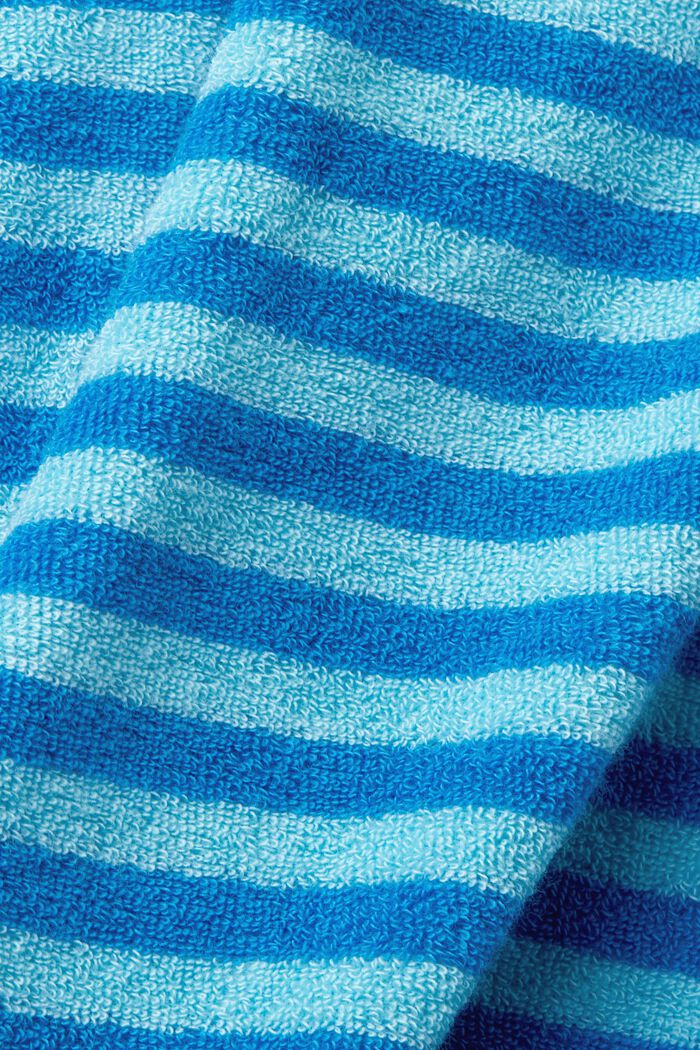 Stribet badekåbe i frotté med hætte, TURQUOISE, detail image number 4