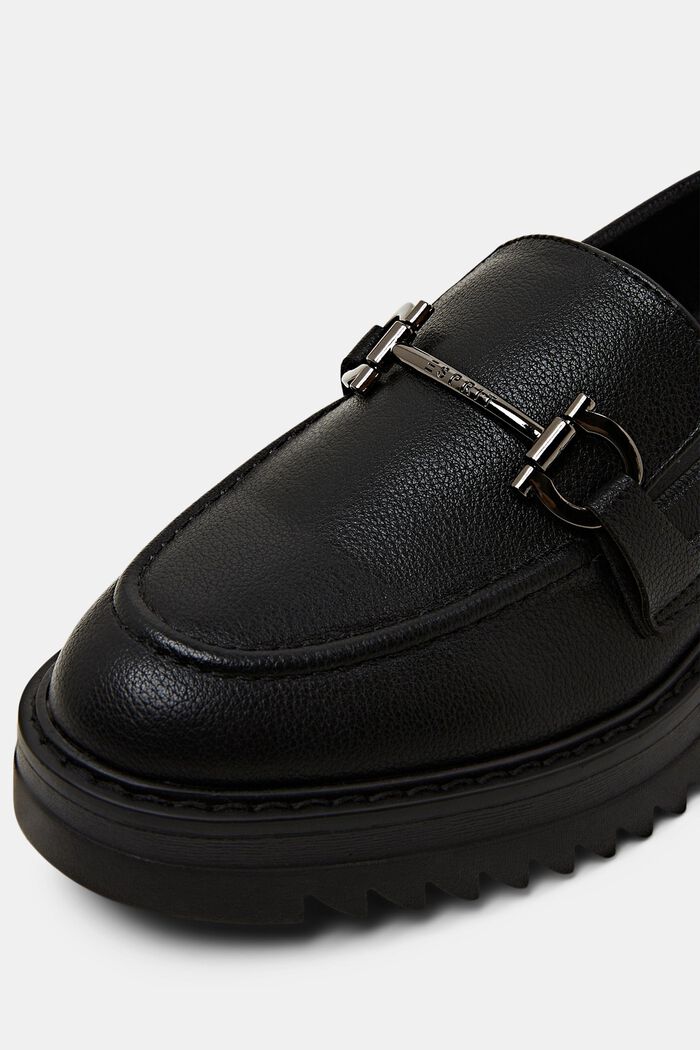 Platform loafers i vegansk læder, BLACK, detail image number 3