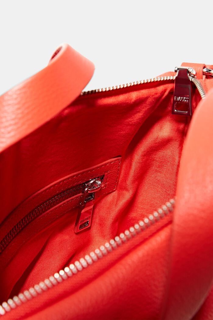 Skuldertaske af læder, RED, detail image number 4
