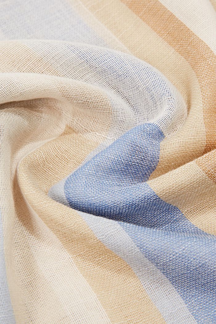 Stribet tørklæde af økologisk bomuld, LIGHT BLUE, detail image number 2