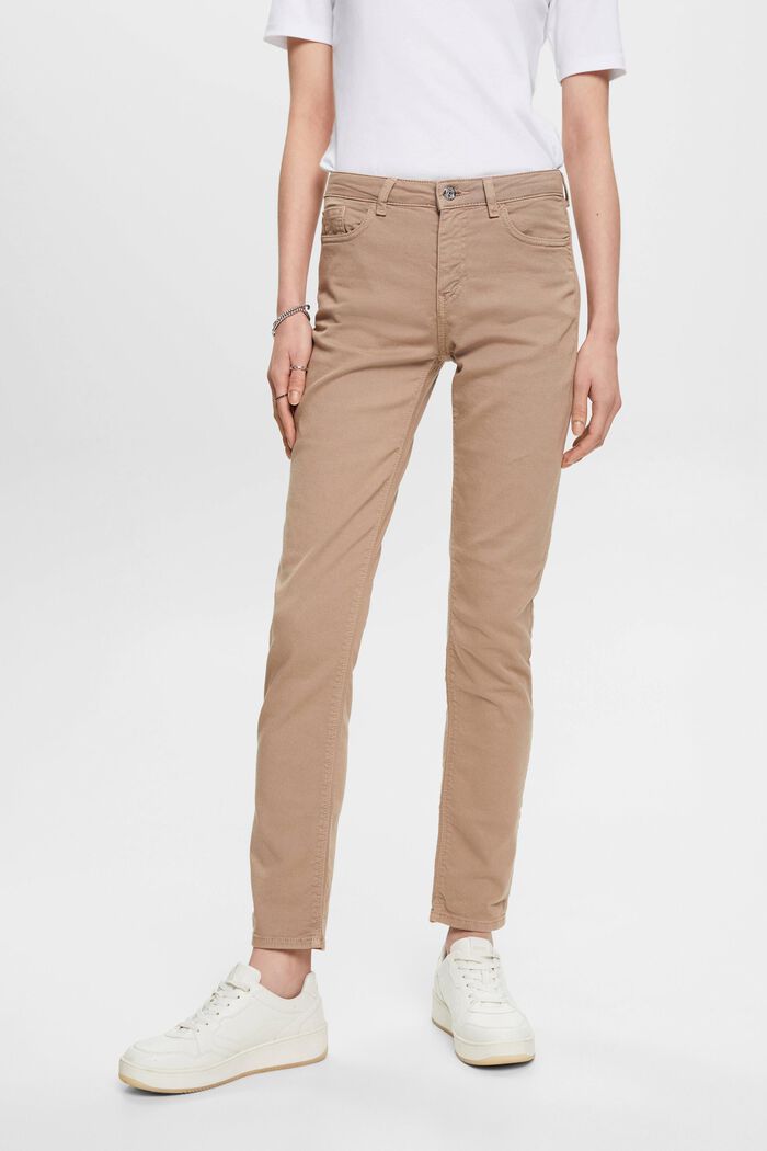 Slim fit-jeans med mellemhøj talje, TAUPE, detail image number 0