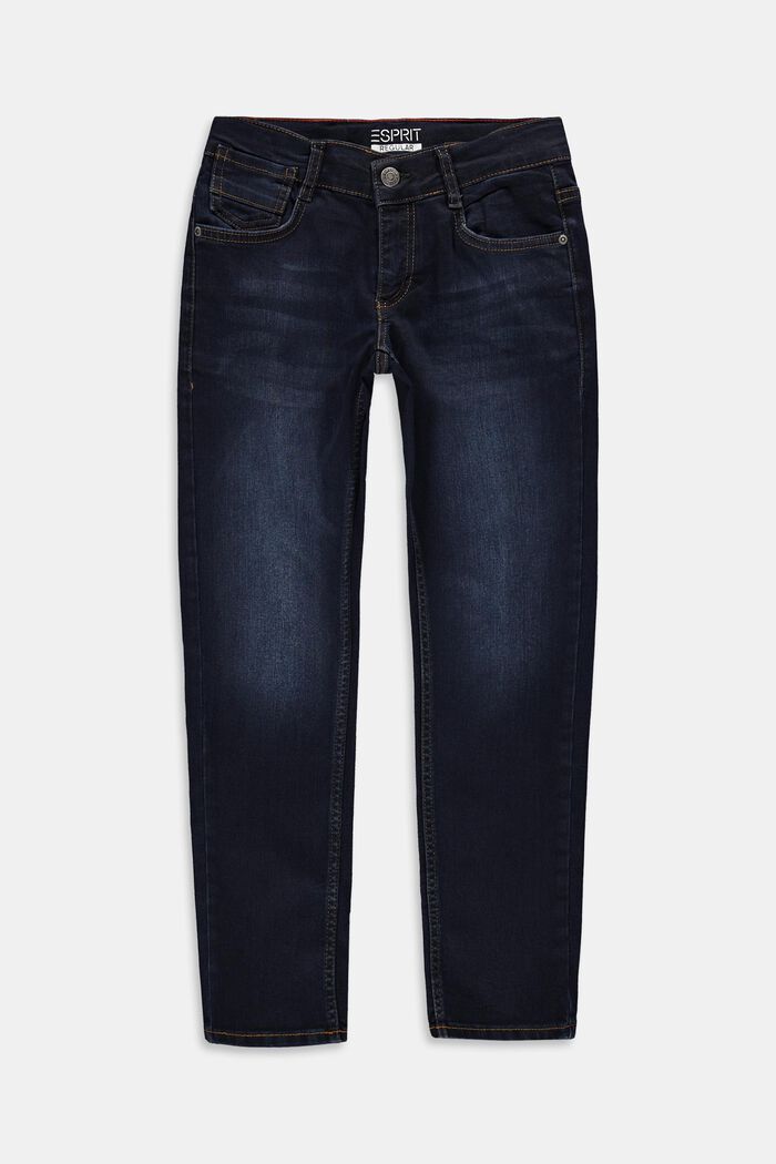Jeans med justerbar linning, BLUE MEDIUM WASHED, detail image number 0