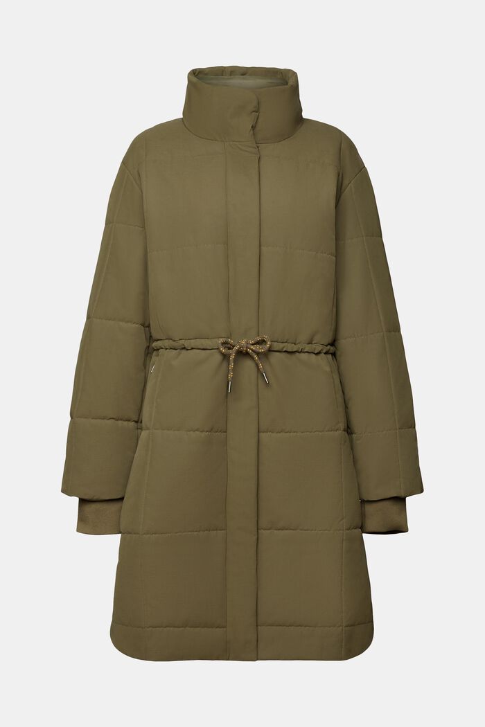 Genanvendt: Quiltet frakke med inderside i fleece, KHAKI GREEN, detail image number 6