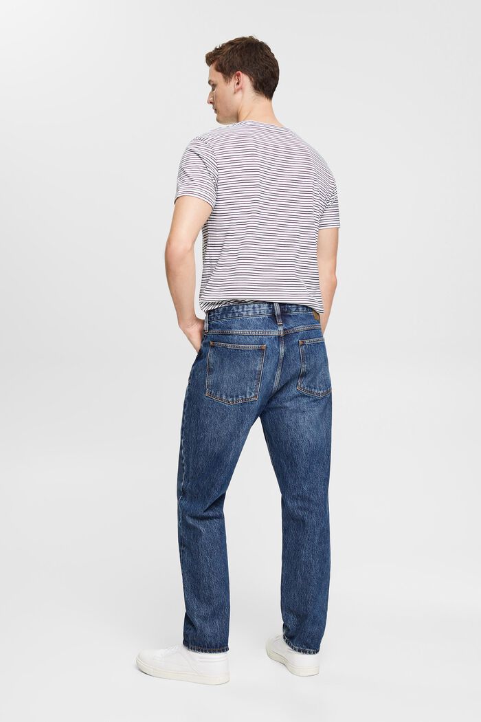 Jeans med lige ben, i bæredygtig bomuld, BLUE DARK WASHED, detail image number 3