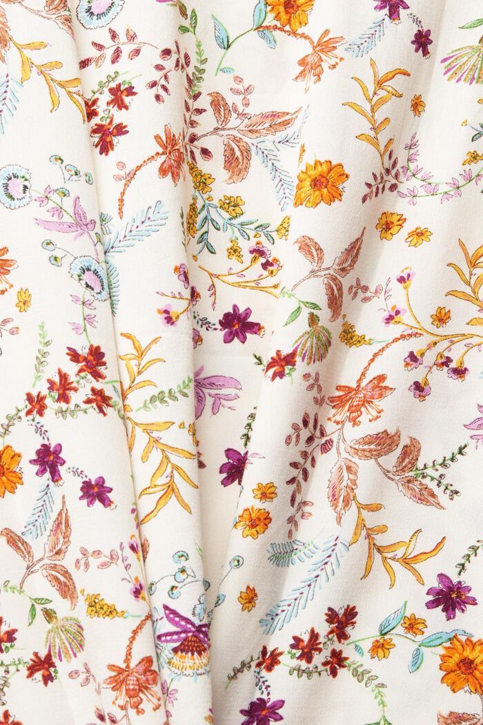 Bluse med blomstermønster, CREAM BEIGE, detail image number 4