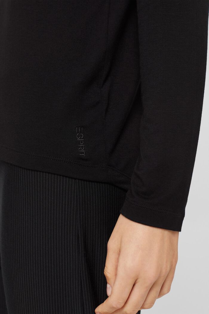 Pyjamas-shirt af LENZING™ ECOVERO™, BLACK, detail image number 3