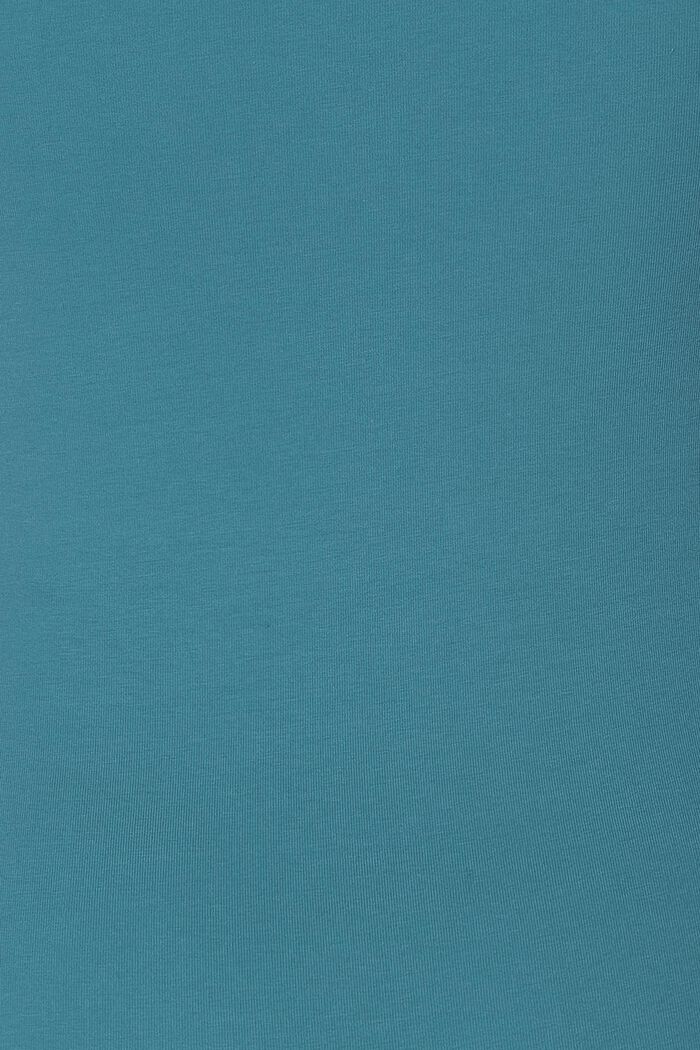 Ribbet jerseytop med 3/4-ærmer, TEAL BLUE, detail image number 3