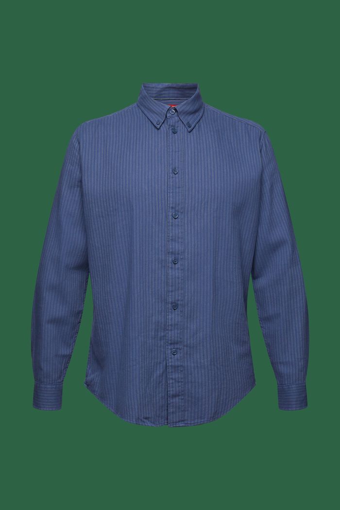 Nålestribet skjorte i bomuldsflonel, GREY BLUE, detail image number 7