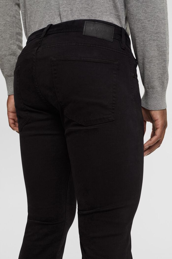 Slim fit bukser, organisk bomuld, BLACK, detail image number 4