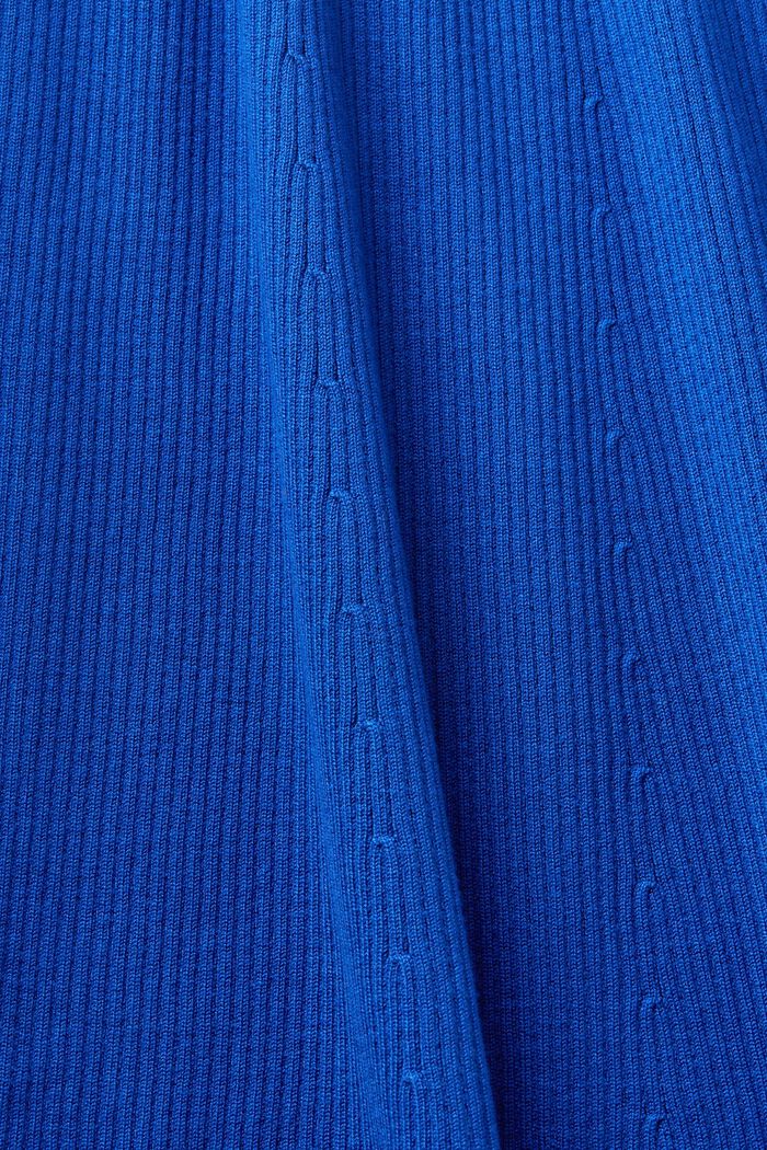 Ribbet midikjole uden ærmer, BRIGHT BLUE, detail image number 5