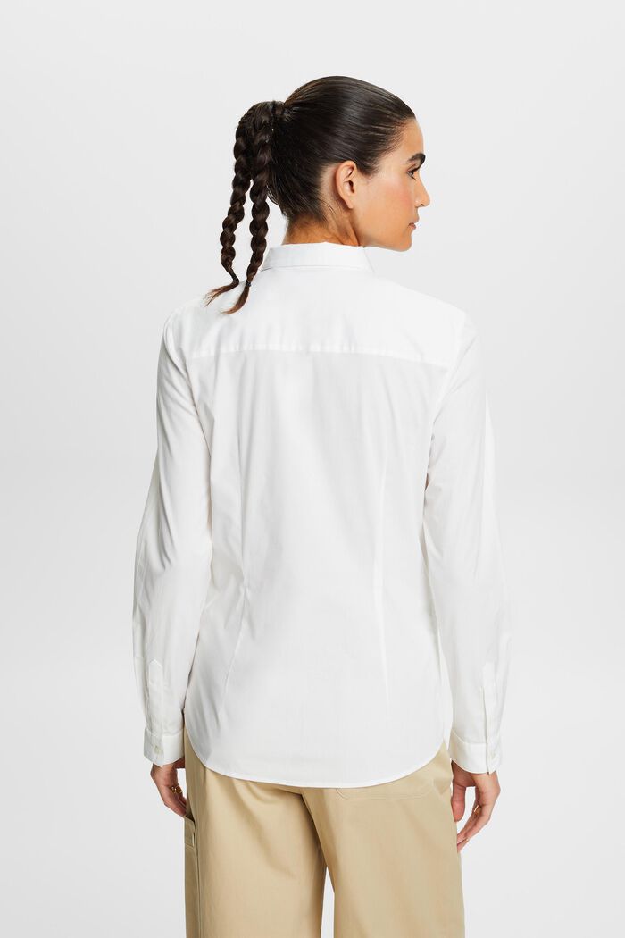 Langærmet poplin-skjorte, WHITE, detail image number 4