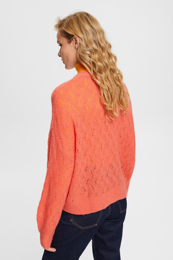 Pointelle-cardigan, CORAL, detail image number 3