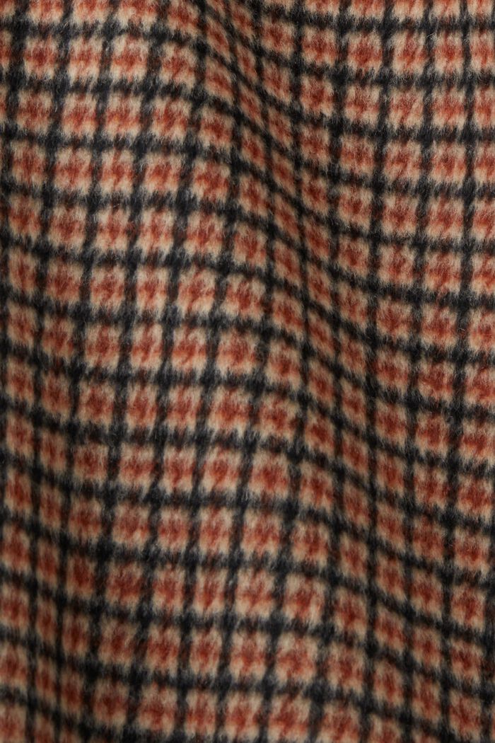 Ternet frakke i uldmiks, TERRACOTTA, detail image number 6