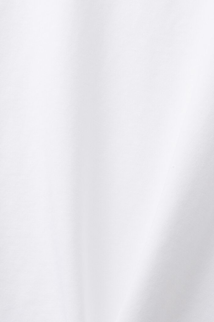 Langærmet jerseytop, 100 % bomuld, WHITE, detail image number 5