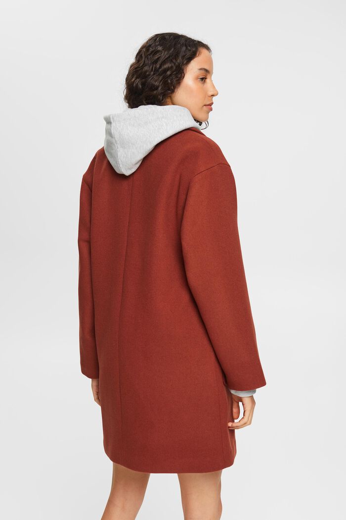 Frakke med uld, CINNAMON, detail image number 3