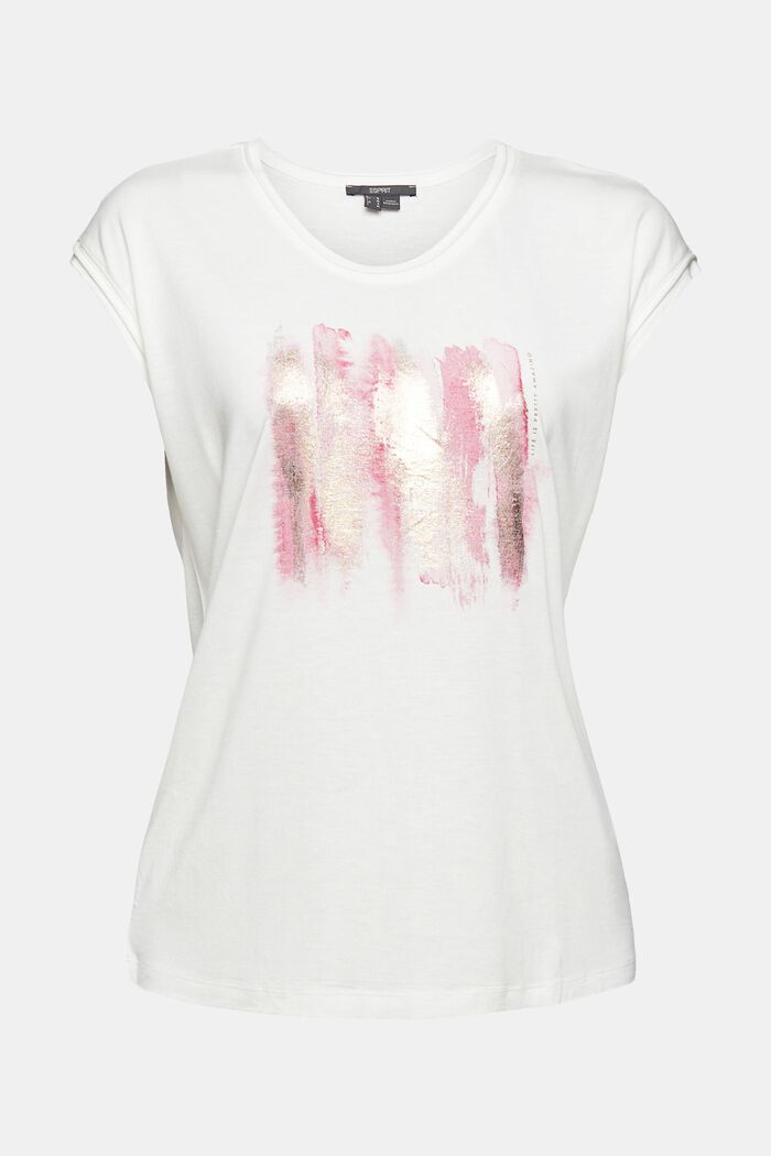 T-shirt med glitterprint, LENZING™ ECOVERO™