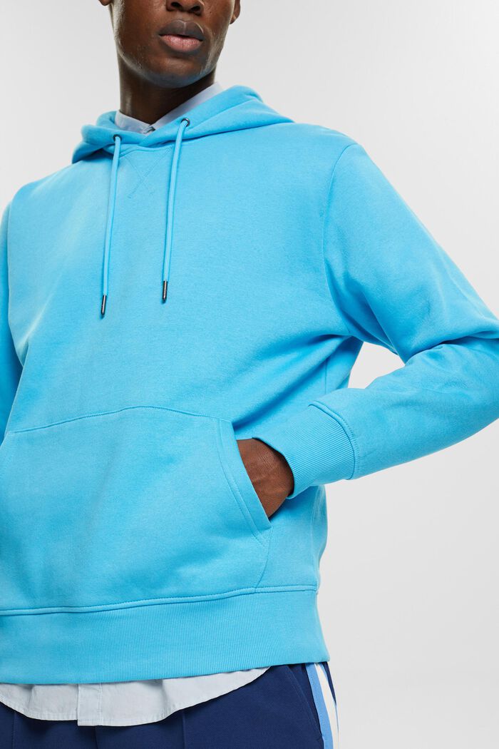 Genanvendte materialer: Sweatshirt med hætte, TURQUOISE, detail image number 2