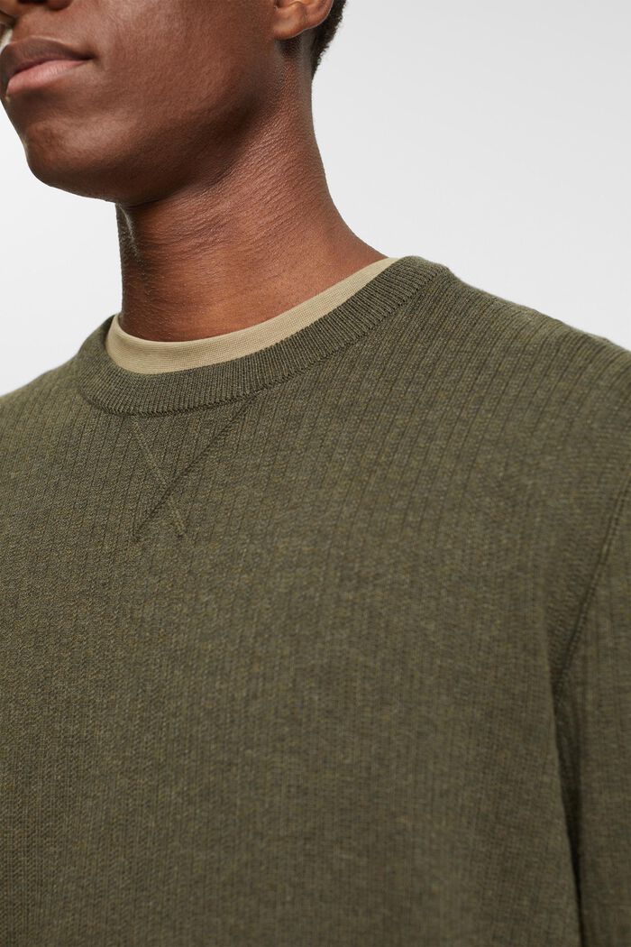 Stribet sweater, DARK KHAKI, detail image number 3
