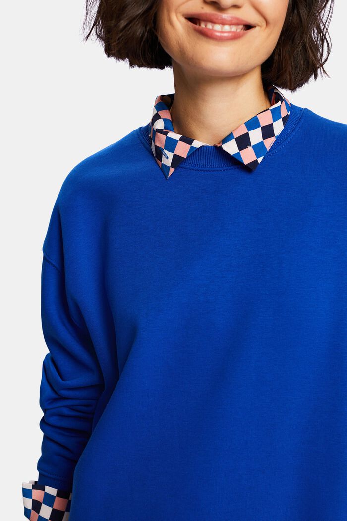 Sweatshirt i bomuldsmiks, BRIGHT BLUE, detail image number 3