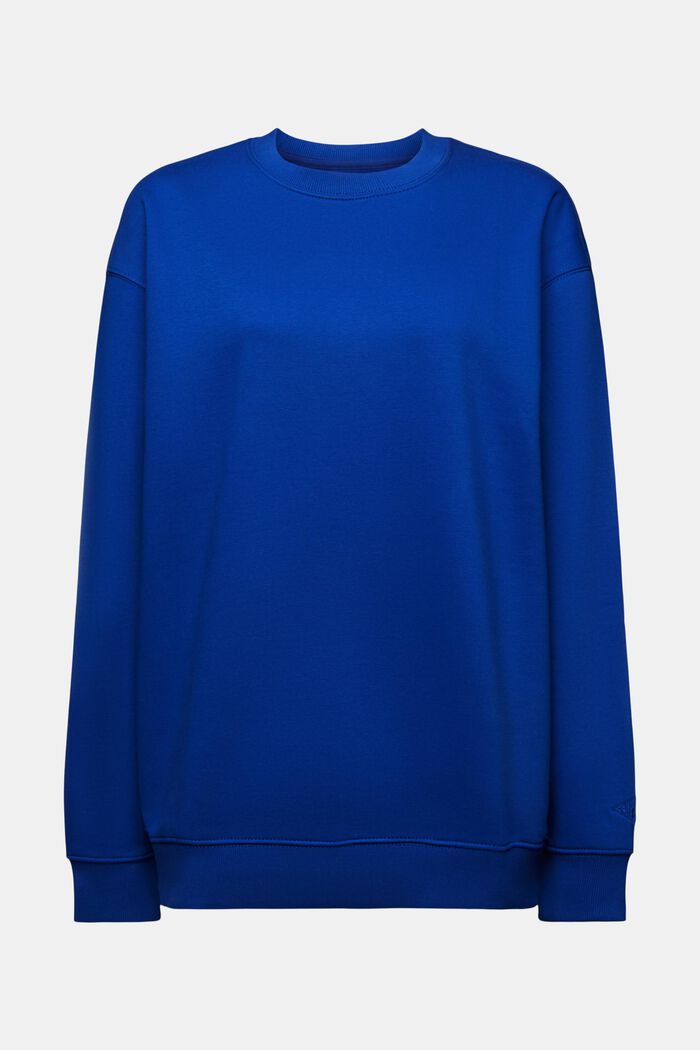 Sweatshirt i bomuldsmiks, BRIGHT BLUE, detail image number 6