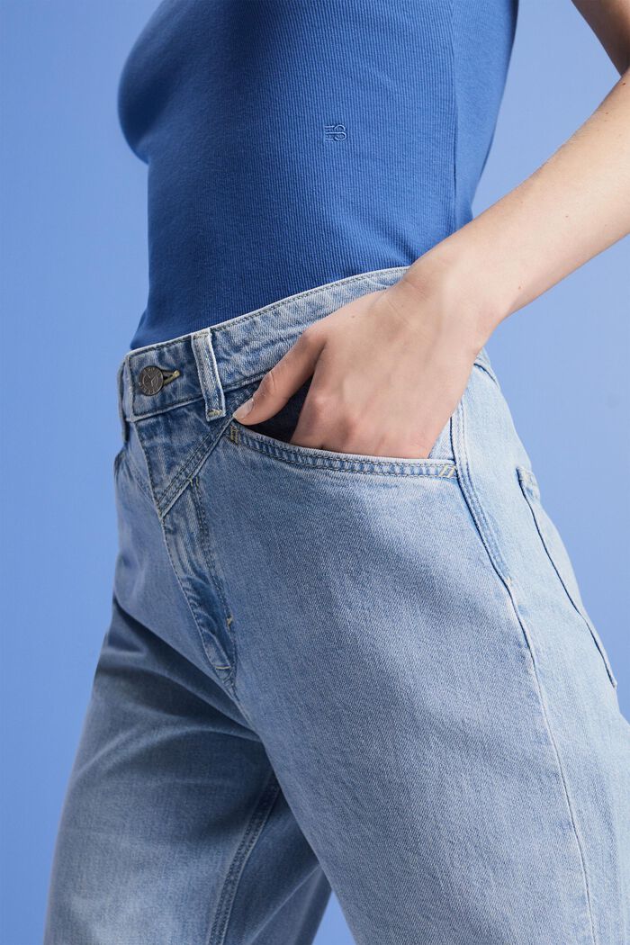 Cropped jeans med dad fit, BLUE LIGHT WASHED, detail image number 2