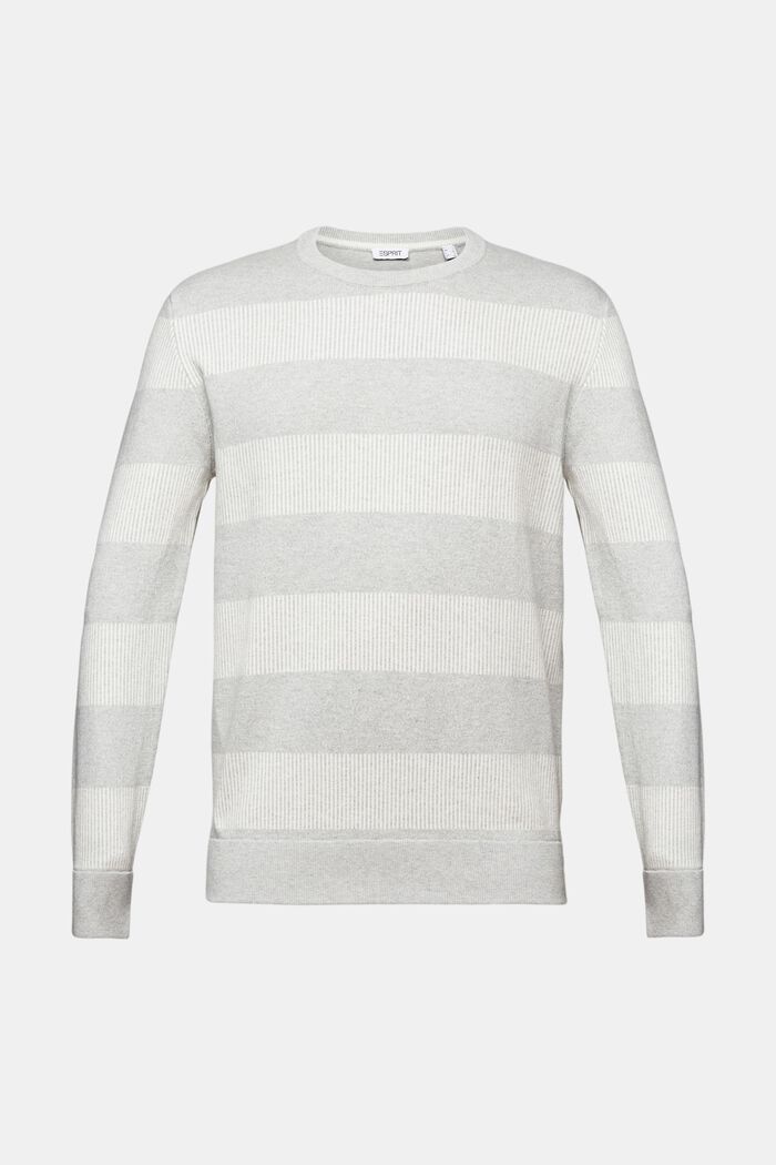 Stribet sweater i ribstrik, LIGHT GREY, detail image number 5