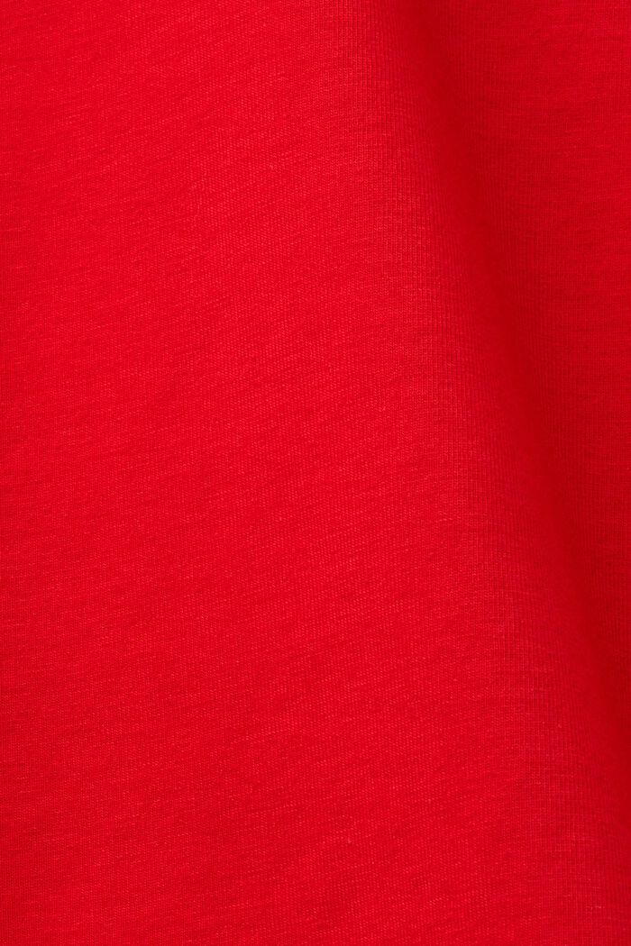 Cropped T-shirt med glimmerstriber, RED, detail image number 5