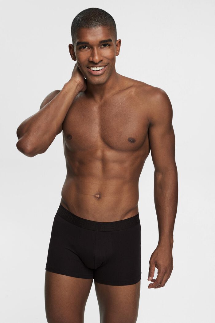 Multipakke med korte shorts i bomuldsstretch til mænd, BLACK, detail image number 0