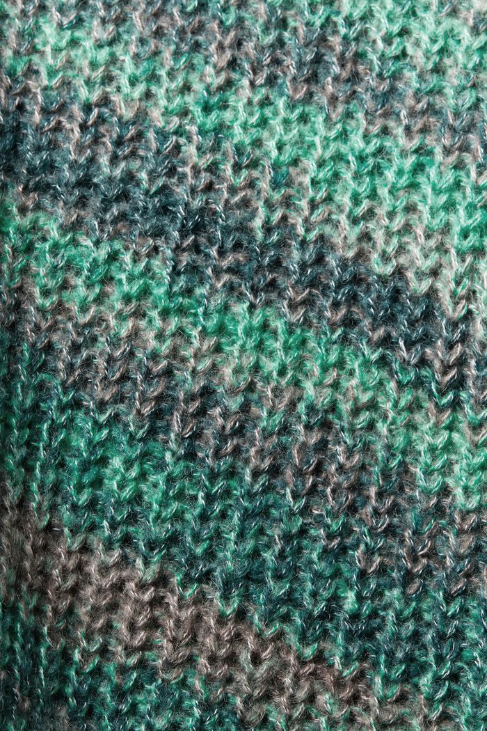 Strikcardigan med uld, TEAL GREEN, detail image number 5