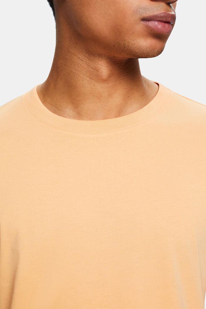 Jersey-T-shirt med rund hals, PASTEL ORANGE, detail image number 3