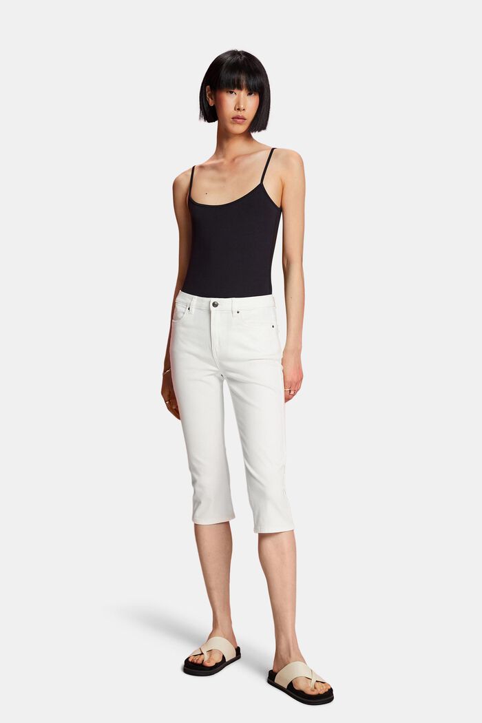 Capri-jeans med mellemhøj talje, WHITE, detail image number 4