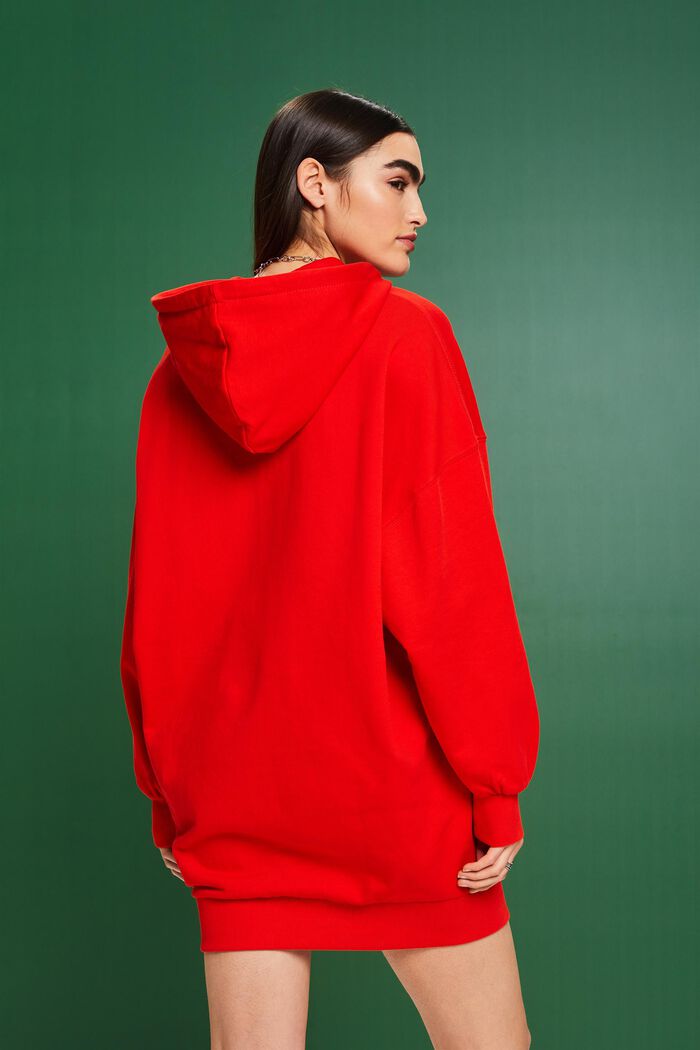 Oversized sweatkjole med hætte, RED, detail image number 2