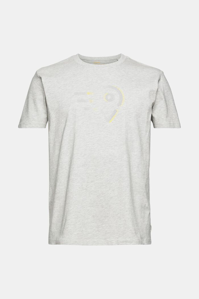 Jersey-T-shirt med print, LIGHT GREY, overview